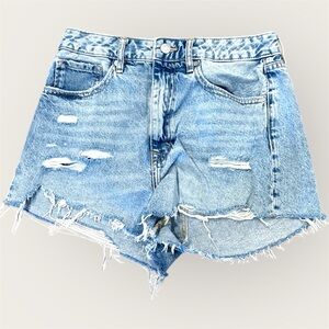 Forever 21 Light Blue Distressed Jean Shorts
